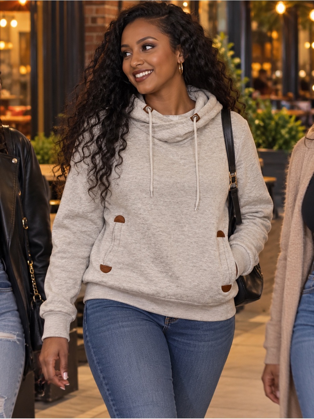 Naketano Cozy Light Heather Gray Cowl Neck Hoodie Pullover